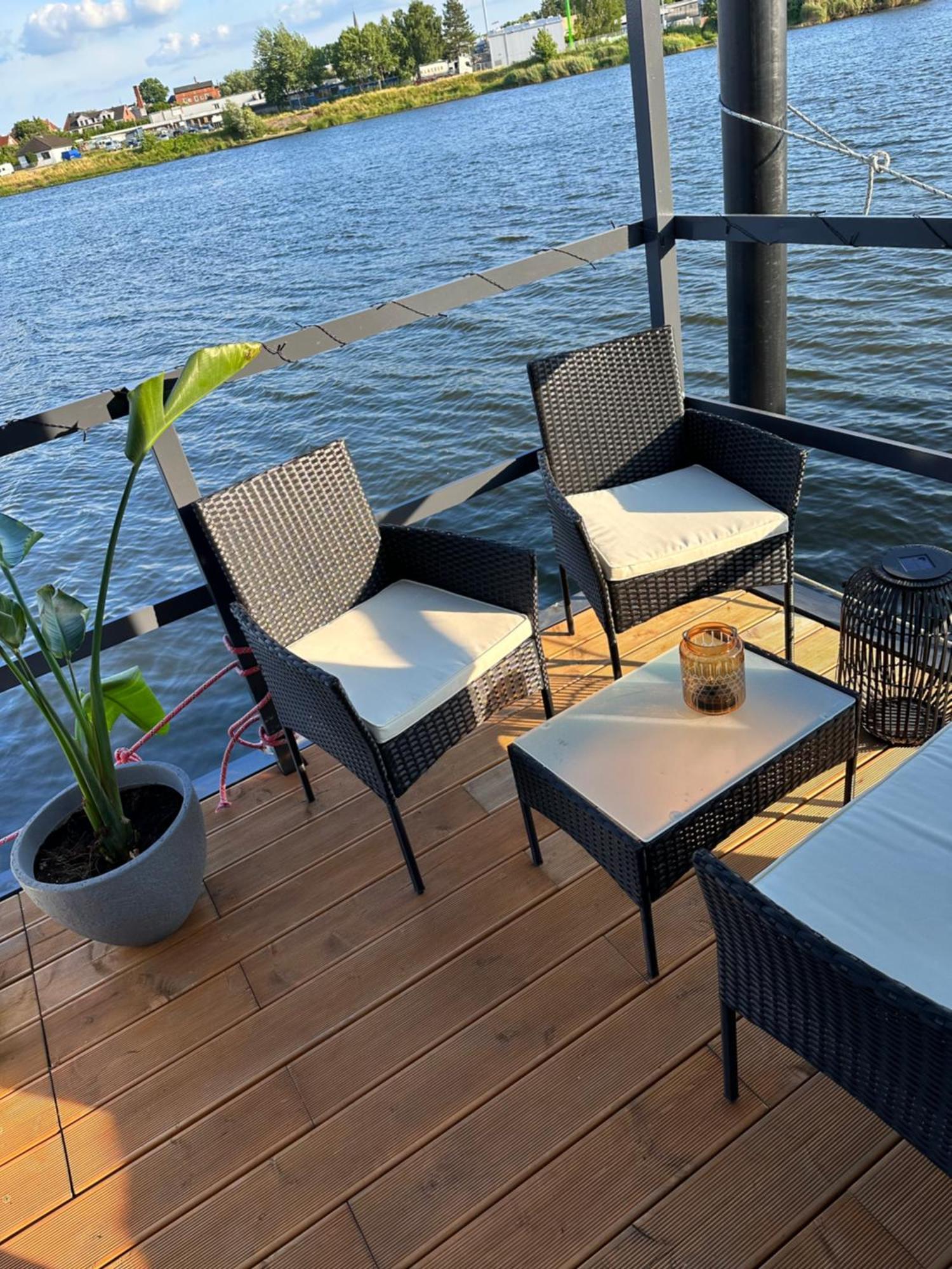 Premium Hausboot Trave Traum Appartement Lübeck Buitenkant foto